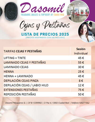 Precio CEJAS PESTAÑAS Ciudad Real