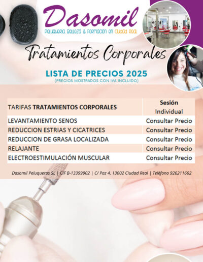 Precios TRATAMIENTOS CORPORALES Ciudad Real