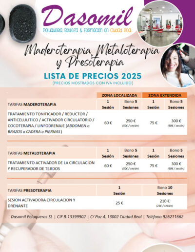 Precios MADEROTERAPIA Y PRESOTERAPIA Ciudad Real