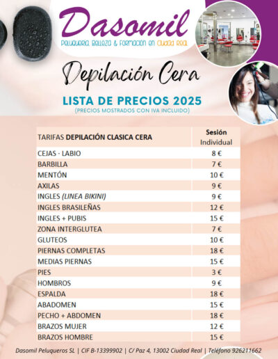 Precios DEPILACION CERA Ciudad Real