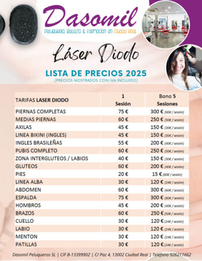 Precios DEPLICACION LASER DIODO Ciudad Real